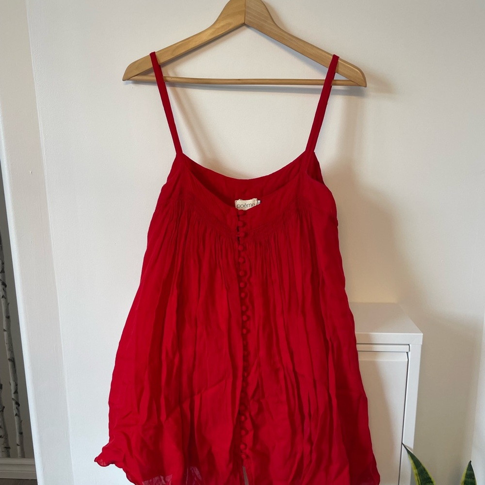 Chic Red Camisole with Delicate Straps